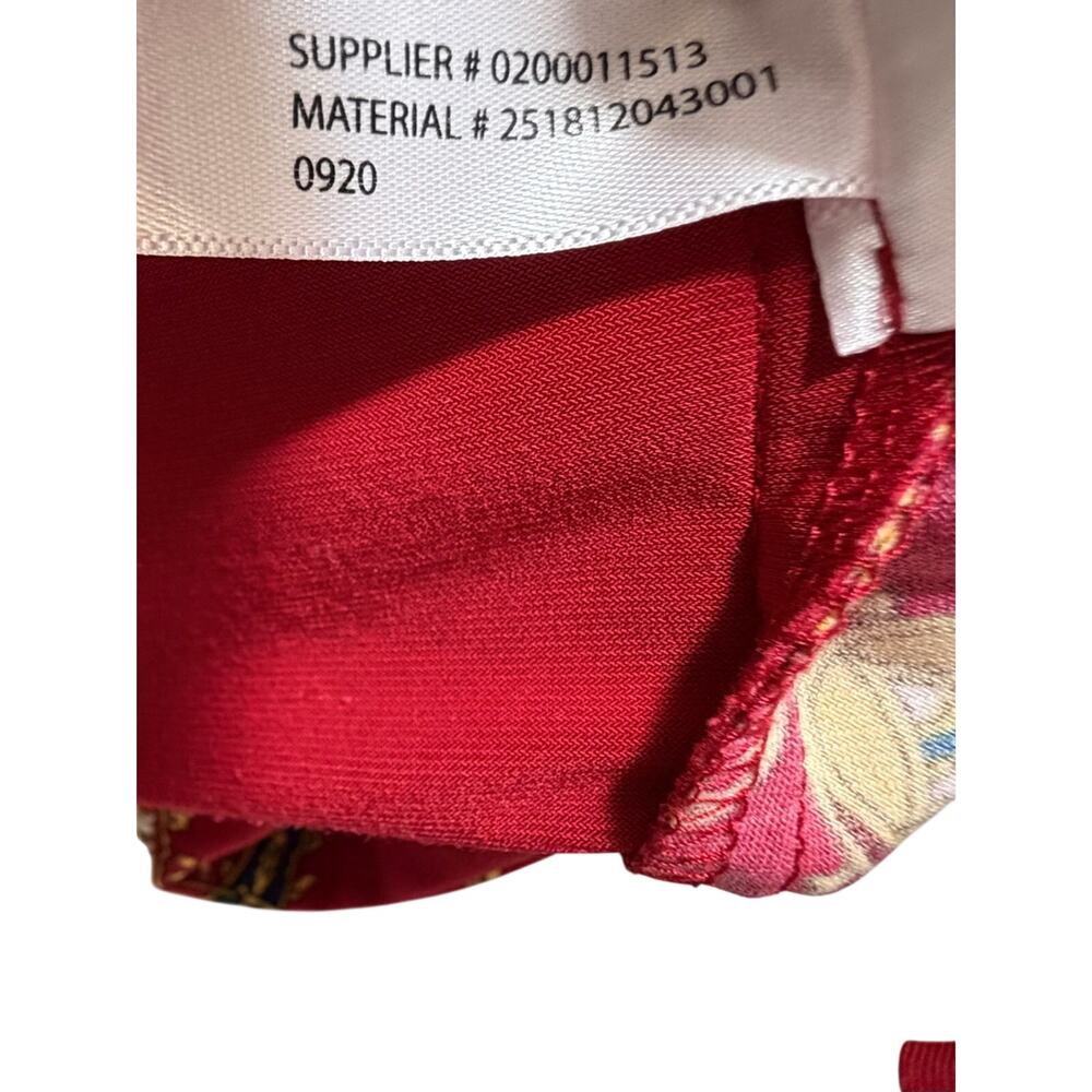 Lauren Ralph Lauren Red Paisley Faux Wrap Jersey Dress Size 10P - Picture 12 of 14